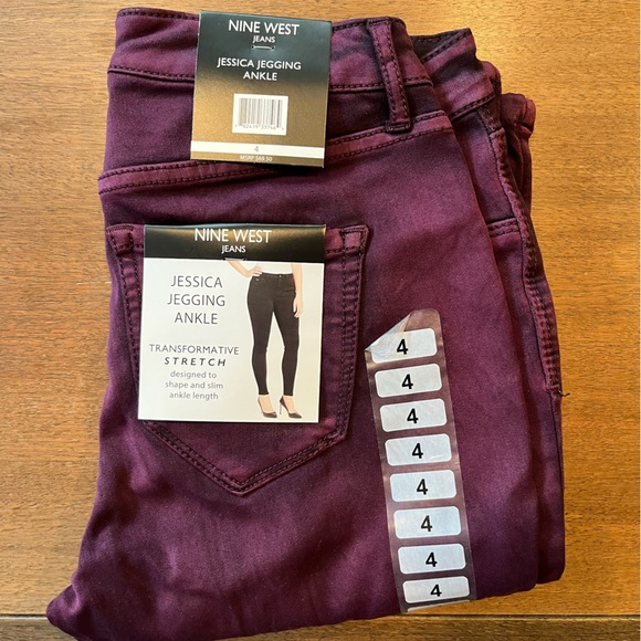 Nine West Jeans Nwt Plum Distressed Nine West Jessica Jegging